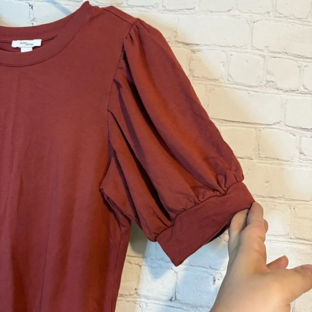 Daily Ritual Women's Rust Blouse Puff Sleeve - Picture 3 of 6
